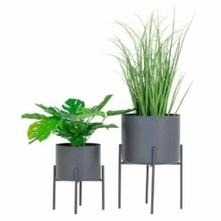 Pots De Fleurs Pavia 2 Pots De Fleurs En Gris -Promos Botanisia Magasin 048e7b26d64a43bd