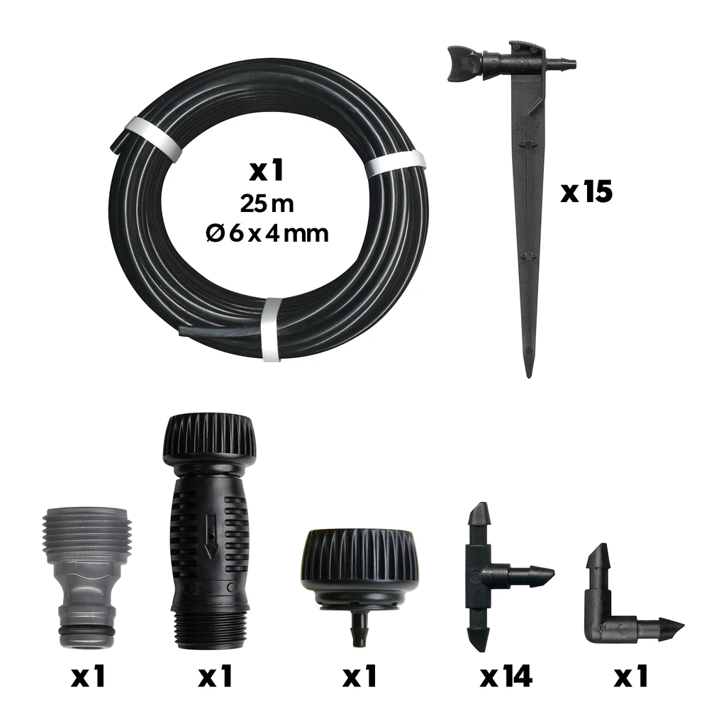 Kit D'arrosage Goutte à Goutte Balcons & Terrasses Ø.13X16 Mm - L 25m 2 Kit D'arrosage Goutte à Goutte Balcons & Terrasses Ø.13X16 Mm - L 25m