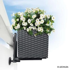 LECHUZA Supports Pour Balconnière X2 En Polypropylène, Noir -Promos Botanisia Magasin 382602 008