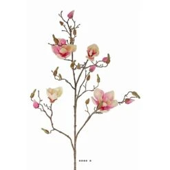 Branche De Magnolia Artificiel 4 Fleurs 22 Boutons H 107 Cm Rose Pâle - Couleur: -Promos Botanisia Magasin 63f60829116576.52468434