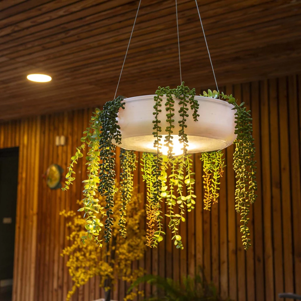Jardinière Ronde Suspendue Avec éclairage Sans Fil Elba 39 Cm De Diamètre 4 Jardinière Ronde Suspendue Avec éclairage Sans Fil Elba 39 Cm De Diamètre – Image 2