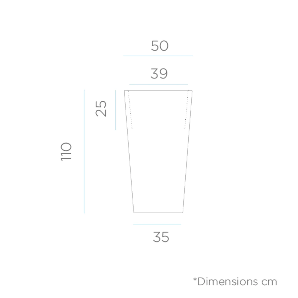 Pot De Fleurs Melisa 50 50x50x110cm - Anthracite 4 Pot De Fleurs Melisa 50 50x50x110cm - Anthracite – Image 2