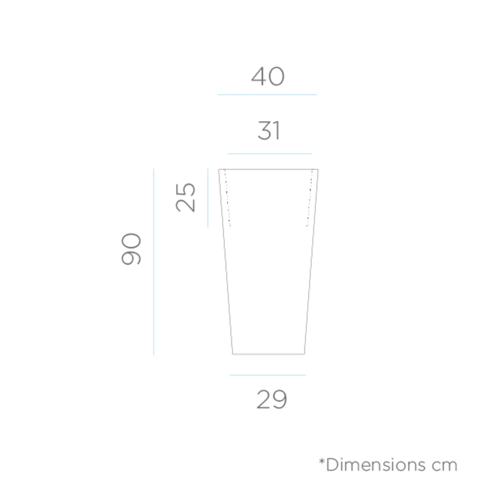Pot De Fleurs Melisa 40 40x40x90cm - Blanc 3 Pot De Fleurs Melisa 40 40x40x90cm - Blanc – Image 2