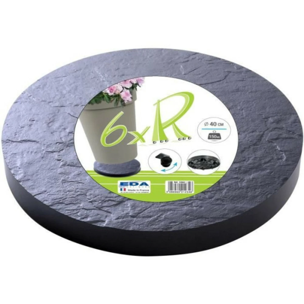 Eda Support A 6 Roulettes ø40cm - Ardoise 4 Eda Support A 6 Roulettes ø40cm - Ardoise – Image 2