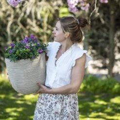 Pot à Fleurs Waste Rib 43x41 Cm Beige Terrazzo -Promos Botanisia Magasin 6479895e68a6b6.76770283