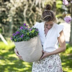 Pot à Fleurs Waste Rib 43x41 Cm Beige Terrazzo -Promos Botanisia Magasin 6479895e8f5002.15217662