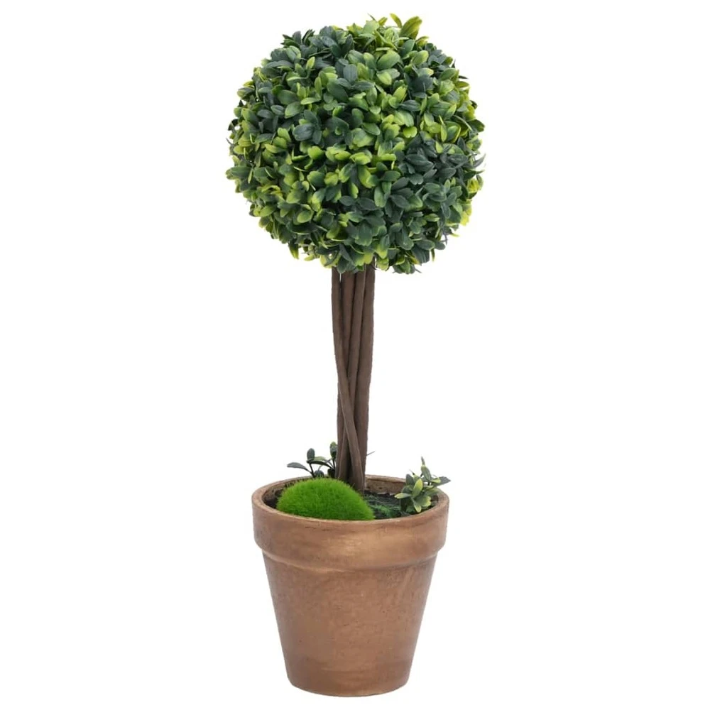 VIDAXL Plantes De Buis Artificiel 2 Pcs Avec Pots Boule Vert 56 Cm 4 VIDAXL Plantes De Buis Artificiel 2 Pcs Avec Pots Boule Vert 56 Cm – Image 2