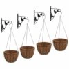 VIDAXL Supports De Panier Suspendu Avec Jardinières 4 Pcs Noir Acier -Promos Botanisia Magasin da702cf58075f1ab